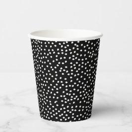 Moderne Abstrakte Niedliche Polka Dot Black und Wh Pappbecher
