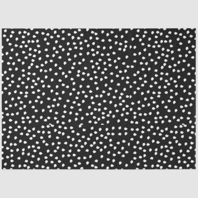 Moderne Abstrakte Niedliche Polka Dot Black und Wh Seidenpapier (Vorderseite)