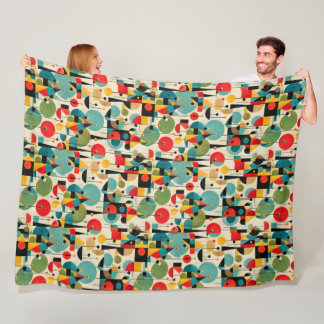 Moderne abstrakte Objekte im Retro-Stil, geometris Fleecedecke