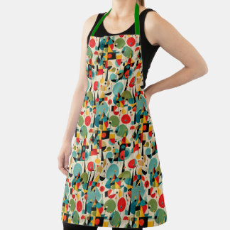 Moderne abstrakte Objekte im Retro-Stil, geometris Schürze