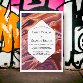 Moderne Abstrakte Ölgemälde in Lava Minimale Hochz Einladung