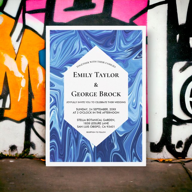 Moderne Abstrakte Ölgemälde Minimale Hochzeit Einladung (Von Creator hochgeladen)