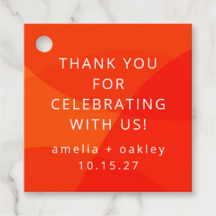 Moderne Abstrakte Orange Custom Wedding Vielen Dan Geschenkanhänger