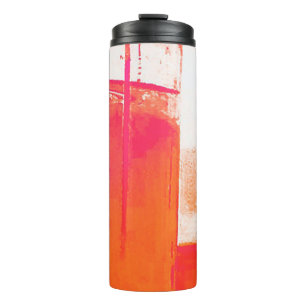 Moderne abstrakte orange geometrische Grafik Thermosbecher