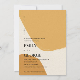 MODERNE ABSTRAKTE ORANGE ROSTIGE HOCHZEITSKARTE DANKESKARTE