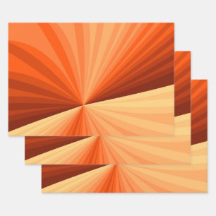 Moderne abstrakte Orange Rote Vanille-Grafik Frakt Geschenkpapier Set