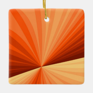 Moderne abstrakte orange rote Vanille-Grafik-Frakt Keramikornament