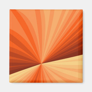 Moderne abstrakte orange rote Vanille-Grafik-Frakt Magnet