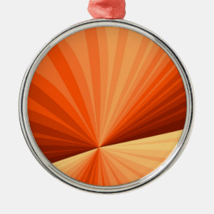Moderne abstrakte orange rote Vanille-Grafik-Frakt Ornament Aus Metall