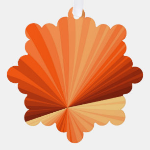 Moderne abstrakte Orange Rote Vanille-Grafik-Frakt Ornament Karte