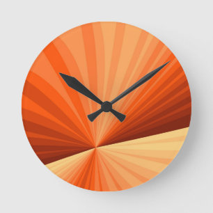 Moderne abstrakte orange rote Vanille-Grafik-Frakt Runde Wanduhr