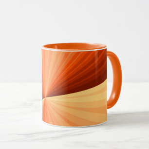 Moderne abstrakte orange rote Vanille-Grafik-Frakt Tasse