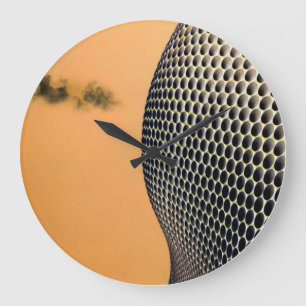 Moderne Abstrakte Orangentechnologie Große Wanduhr