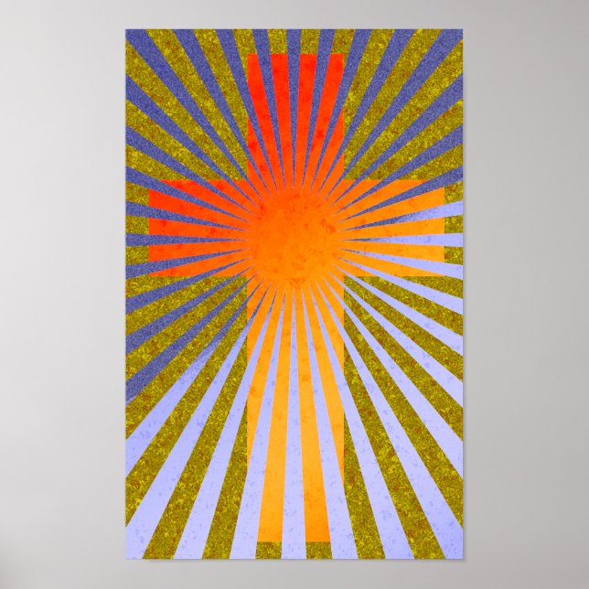 Moderne Abstrakte Ostern Kreuzblumen Poster (Vorne)