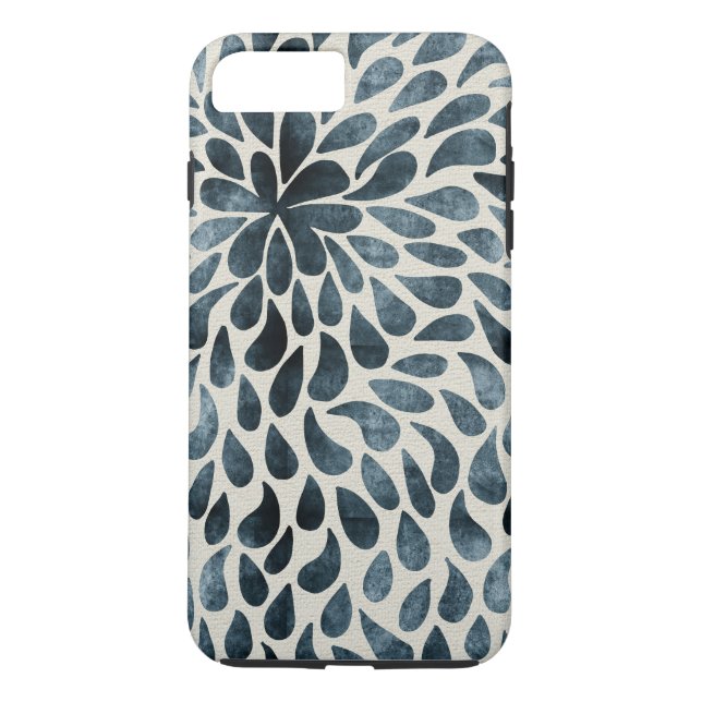Moderne Abstrakte Paisley-Blume in Blau und Weiß Case-Mate iPhone Hülle (Rückseite)