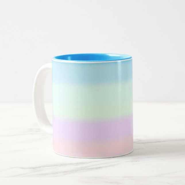Moderne Abstrakte Pastel mehrfarbig Gradient Two-T Zweifarbige Tasse (Vorderseite Links)
