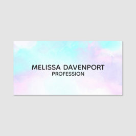 Moderne Abstrakte Pastell Blau & Lila Wasserfarbe Namensschild