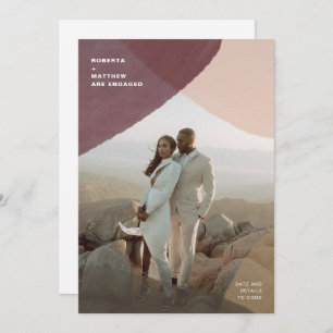 Moderne Abstrakte Pastell Foto Overlay Verlobung i Einladung