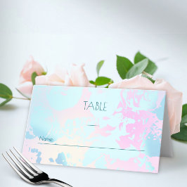 Moderne abstrakte Pastell-Hochzeit Platzkarte