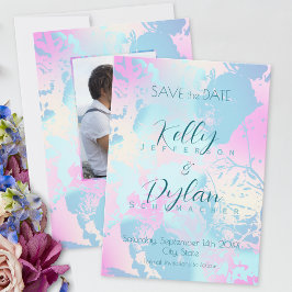 Moderne abstrakte Pastell-Hochzeit Save The Date