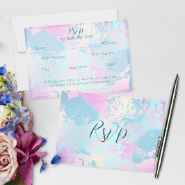 Moderne abstrakte Pastell-Hochzeits-RSVP-Karte RSVP Karte