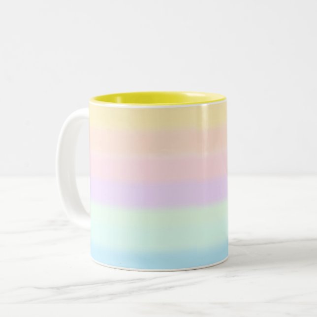 Moderne Abstrakte Pastell mehrfarbig Gradient Zweifarbige Tasse (Vorderseite Links)