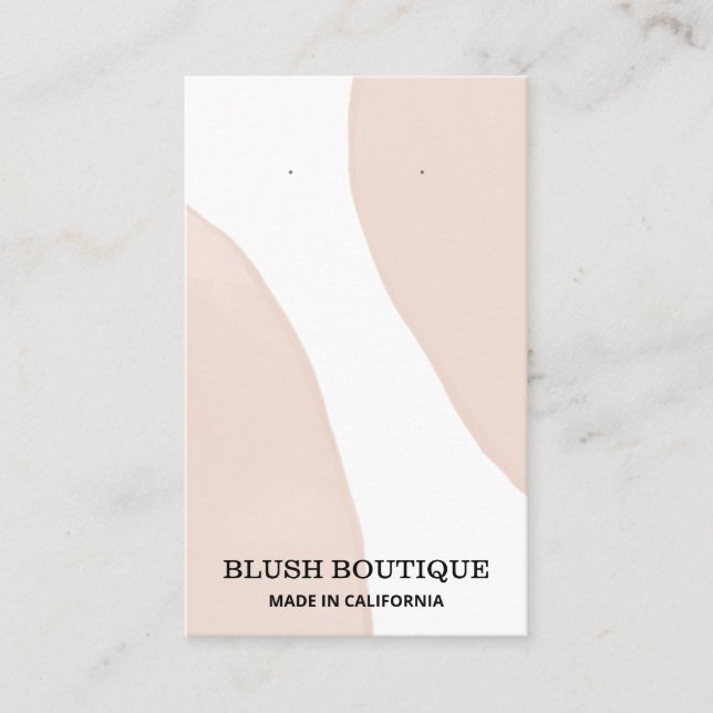 Moderne Abstrakte Pastellrosa-Ohrkarten Visitenkarte (Vorderseite)