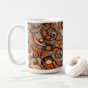 Moderne Abstrakte Pfirsich Orange Musterung Kaffeetasse