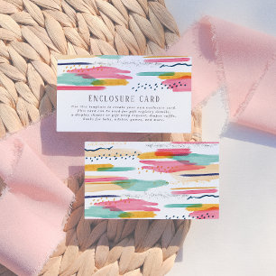 Moderne Abstrakte Pink & Blue Wasserfarben Kinderd Begleitkarte