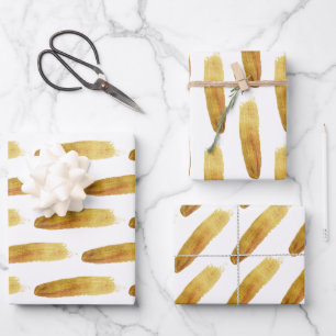 Moderne abstrakte Pinselstriche Geschenkpapier Set