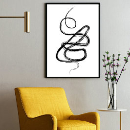 Moderne Abstrakte Pinselstriche Steak Line Kunst Poster
