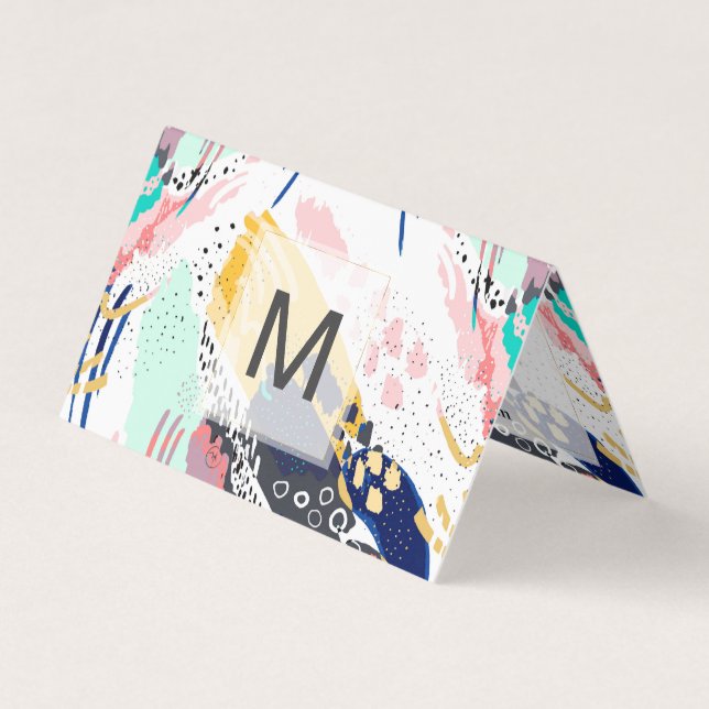 Moderne abstrakte Pinselstriche Visitenkarten (Vorderseite)