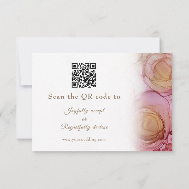 Moderne Abstrakte QR-Code-Hochzeit-RSVP-Karte RSVP Karte (Rückseite)