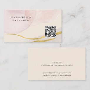 Moderne abstrakte QR-Codevernetzung, Aquarellfarbe Visitenkarte