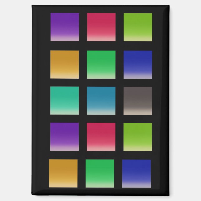 Moderne abstrakte Quadrate Muster Magnet (Vorderseite)