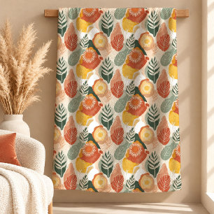 Moderne abstrakte Regenbogenformen Boho-Decke Desi Fleecedecke