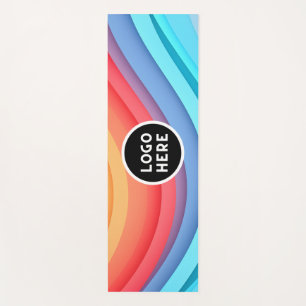 Moderne Abstrakte Regenbogenwellen mit Ihrem Logo Yogamatte