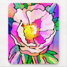 Moderne Abstrakte rosa Blume Mousepad