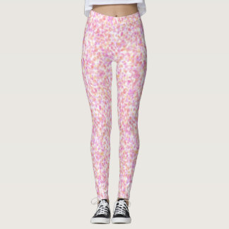 Moderne Abstrakte, rosa gelbe Flecken Leggings