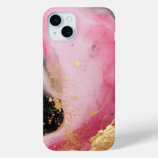 Moderne abstrakte rosa Gold- und schwarze Tintenma Case-Mate iPhone Hülle