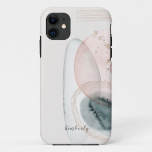 Moderne abstrakte rosa goldene Formen personalisie Case-Mate iPhone Hülle
