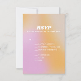 Moderne Abstrakte Rosa-Orangenblüte RSVP Karte