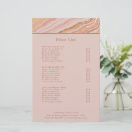 Moderne Abstrakte Rosa- und Goldpreisliste