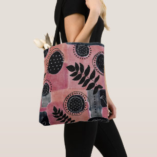 Moderne abstrakte rosa und schwarze botanische Blü