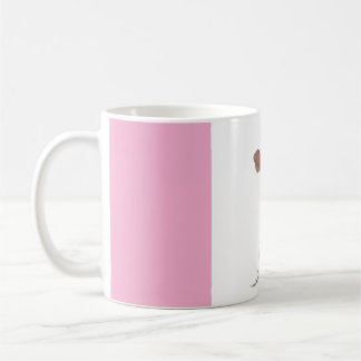 Moderne abstrakte rosa und weiße personalisierte K Kaffeetasse