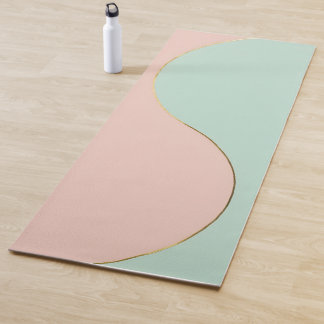 Moderne Abstrakte Rosafarben Mint Kollektion Yogamatte