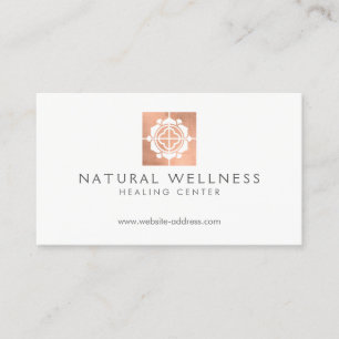Moderne Abstrakte Rose Gold Floral Logo Wellness Visitenkarte