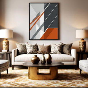 Moderne abstrakte Rost Orange Grau Leinwanddruck