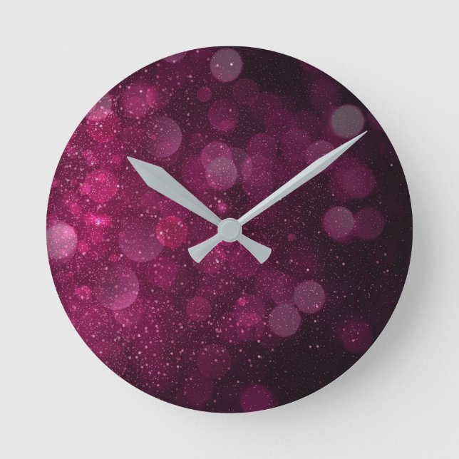 Moderne Abstrakte Rot-Plane-Farbe Runde Wanduhr (Vorderseite)