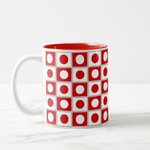 Moderne Abstrakte Rot- und Weißkaffee-Tasse Zweifarbige Tasse